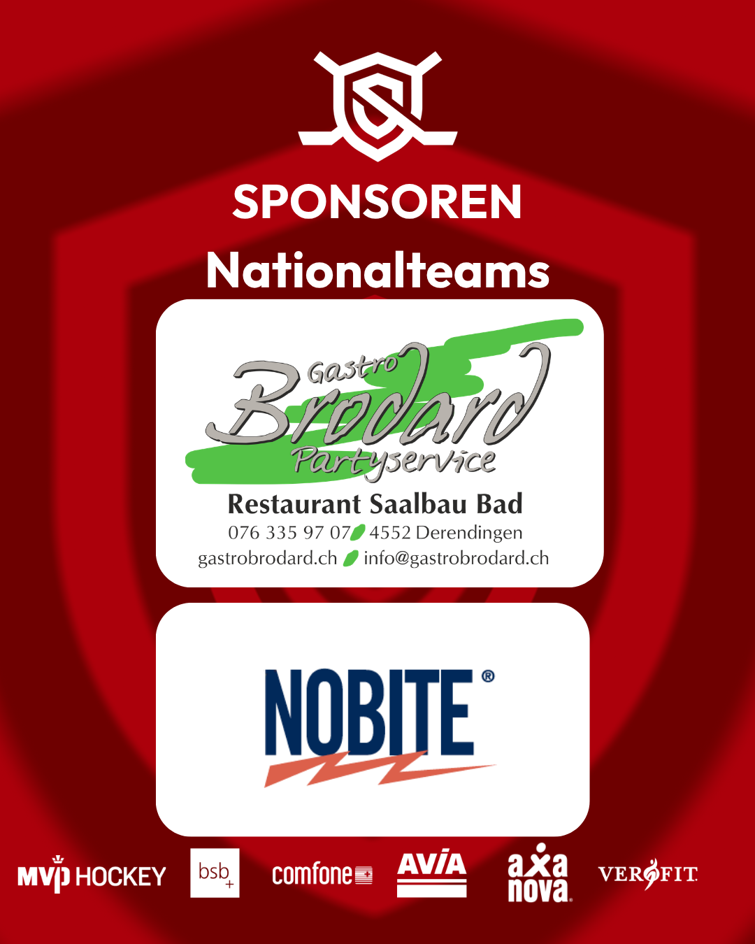 Sponsoren Nationalteam WM-Kampagne 2026 – Swiss Streethockey sagt Danke